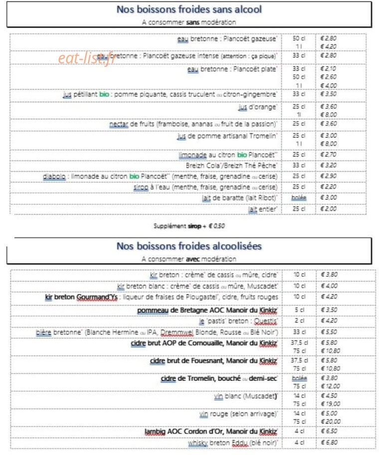 Gourmand'Ys — carte page 3