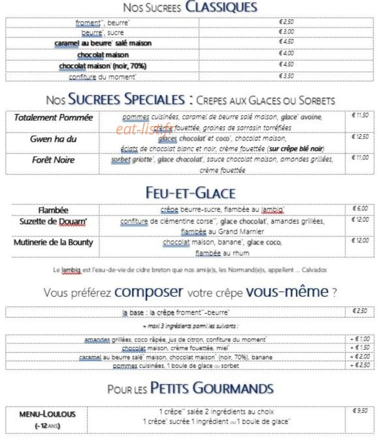 Gourmand'Ys — carte page 2