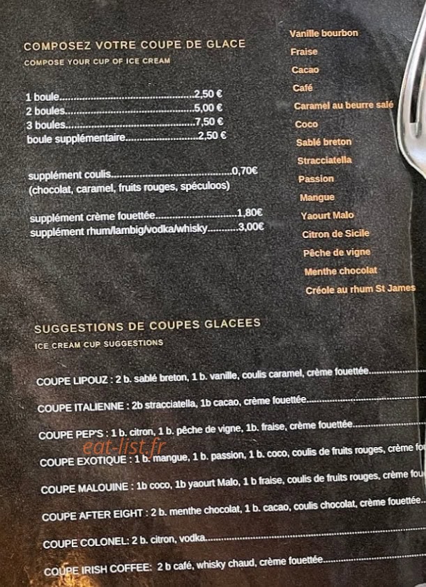 La Fabrik à Crêpes — carte page 2