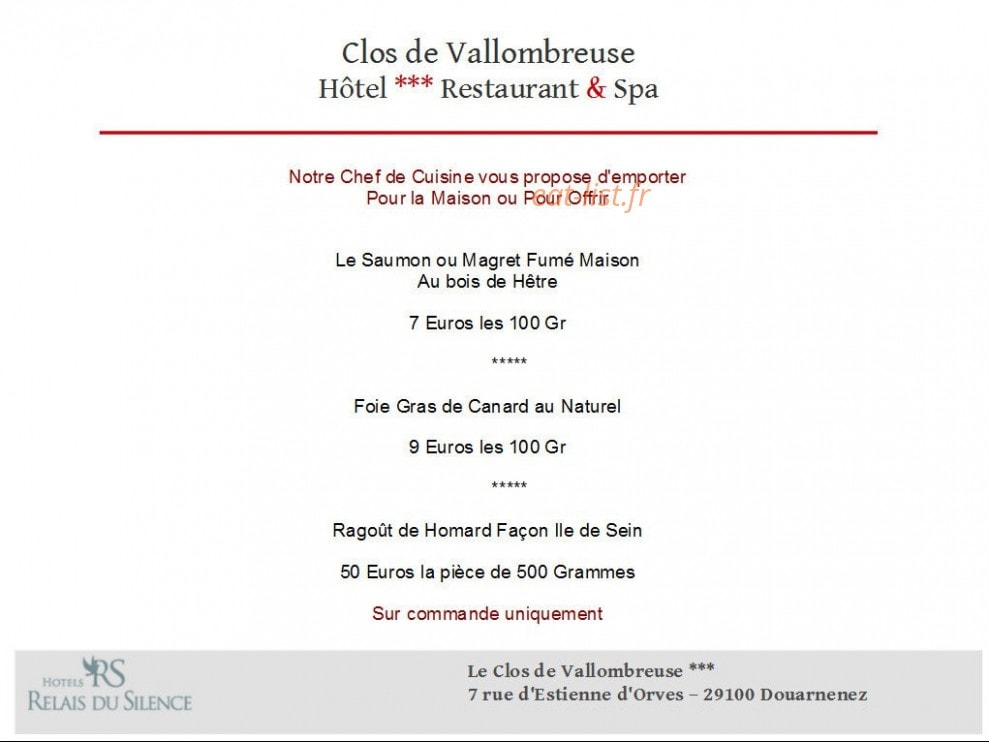 Le Clos de Vallombreuse — carte page 3