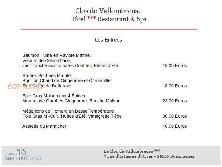 Le Clos de Vallombreuse — carte page 1