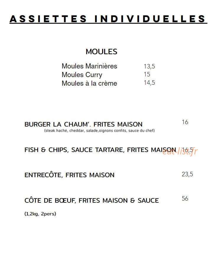 La Chaumière — carte page 3