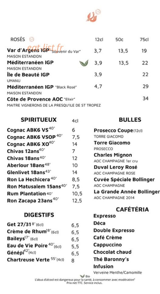 La Chaumière — carte page 7