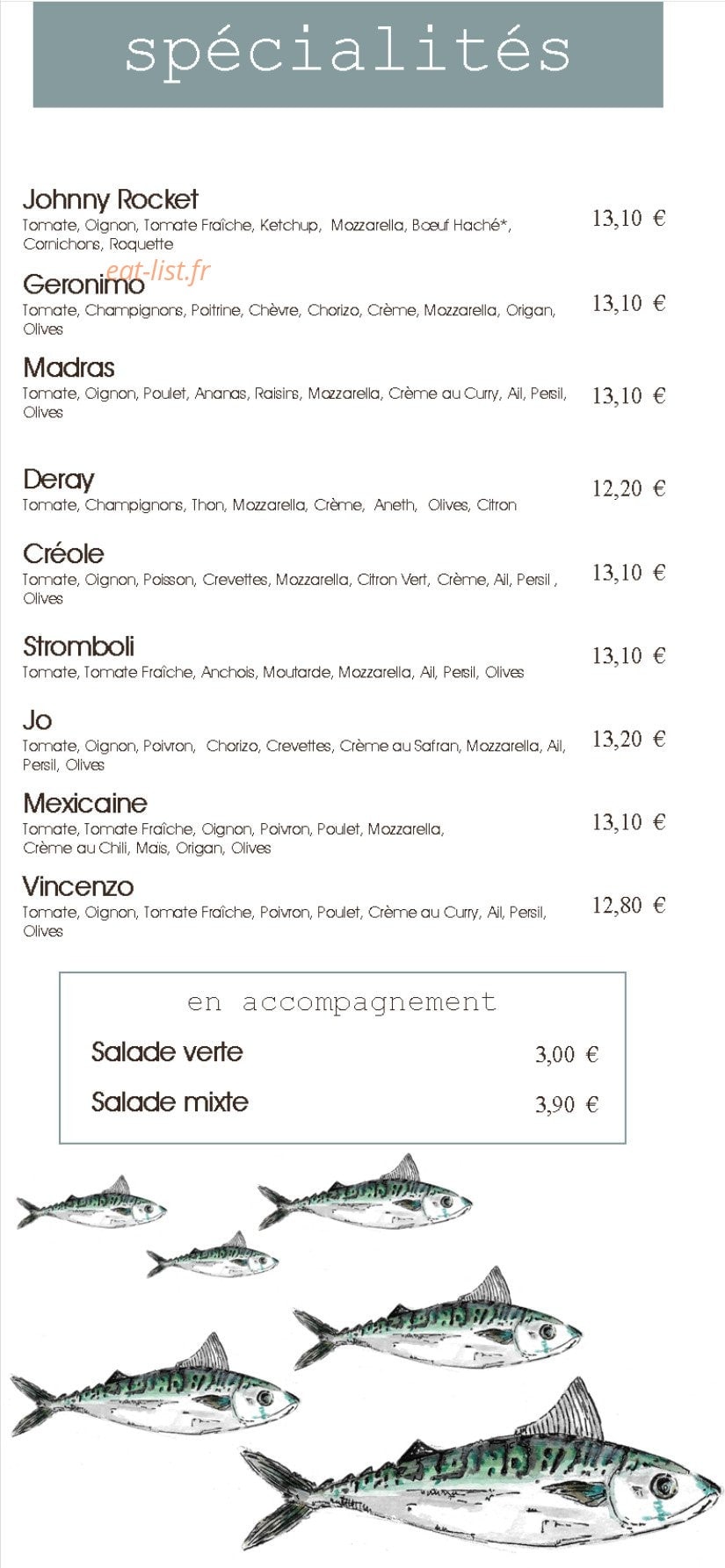 Pizzeria du Port — carte page 2