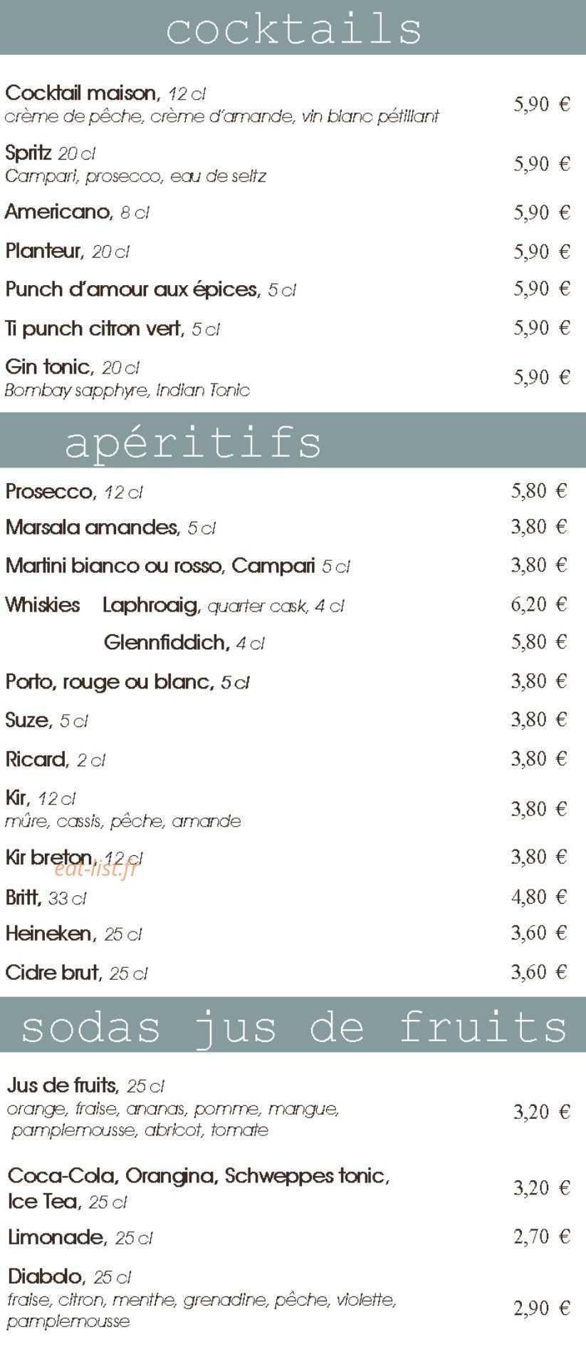 Pizzeria du Port — carte page 4
