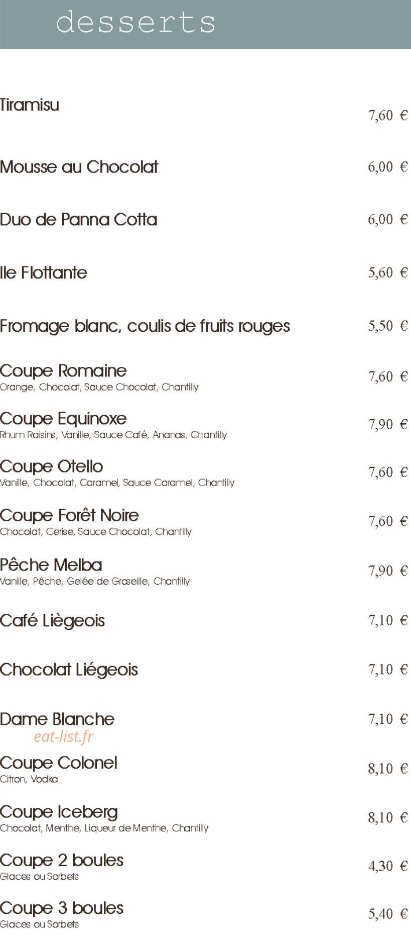 Pizzeria du Port — carte page 6
