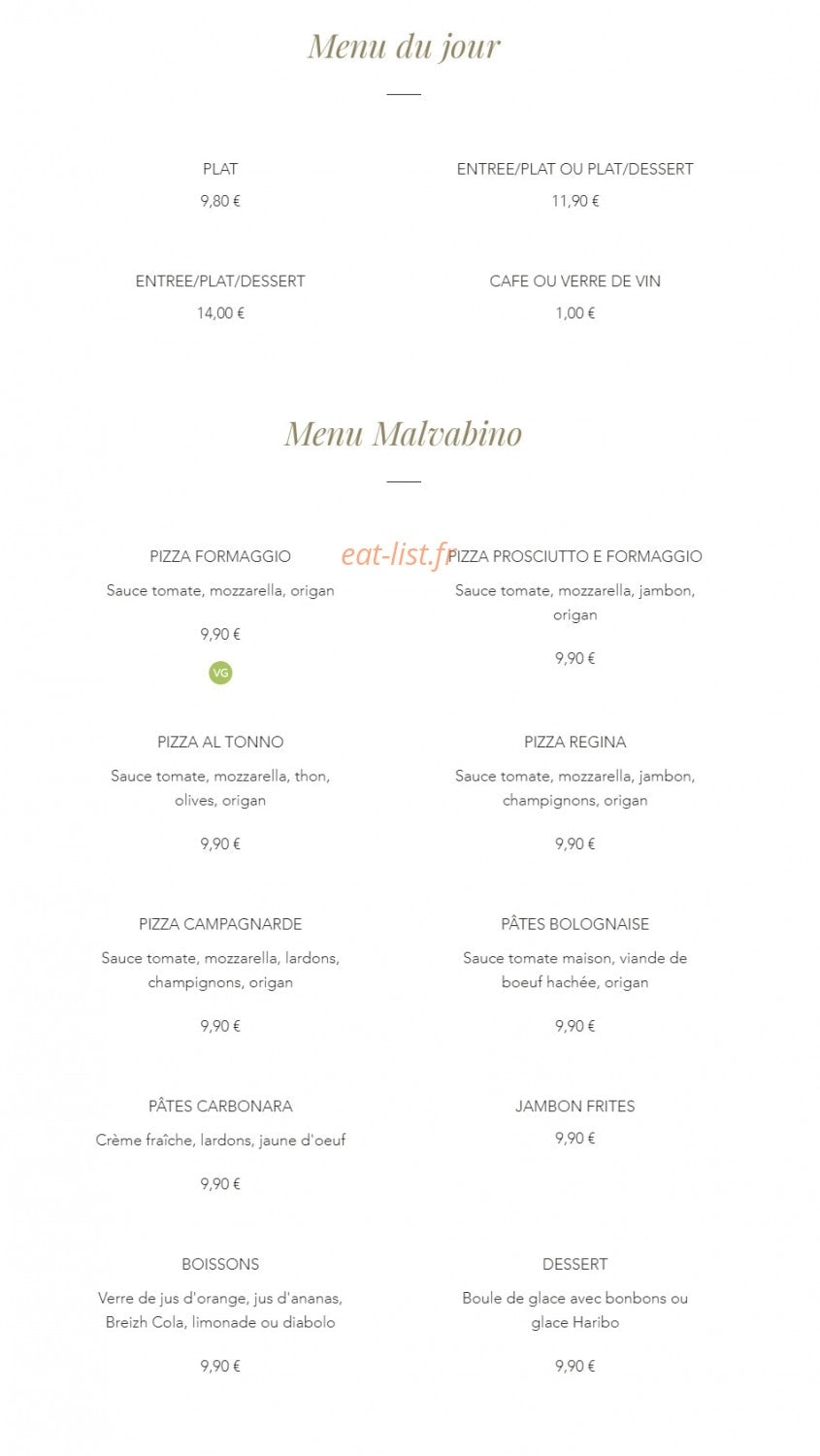 La Malva — carte page 4