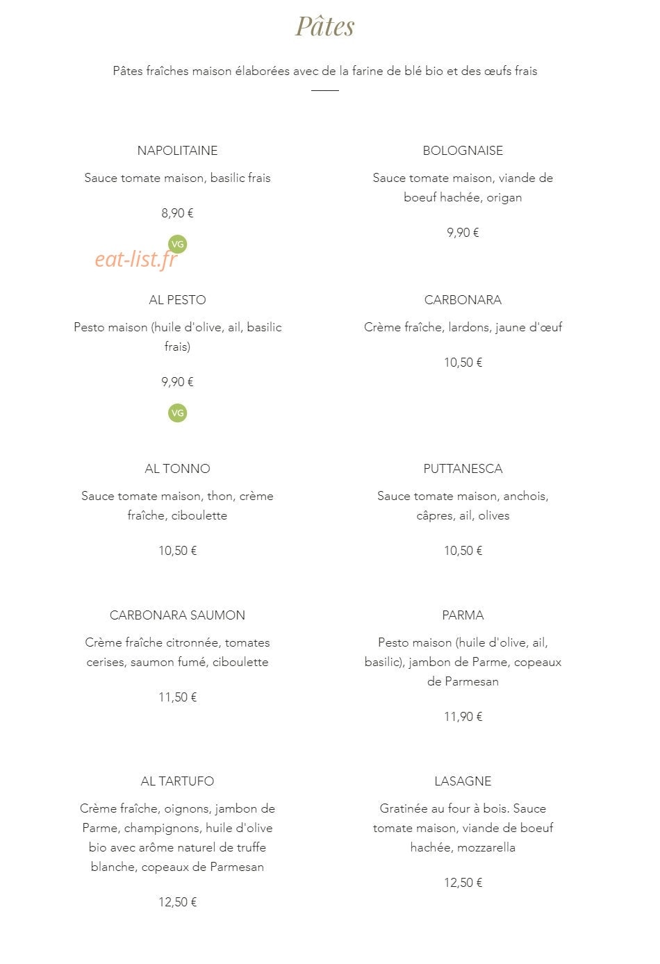 La Malva — carte page 8