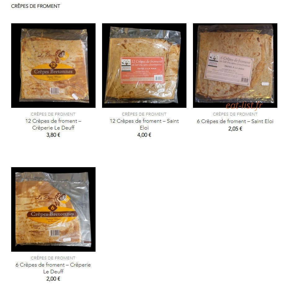Crêperie Le Deuff — carte page 1