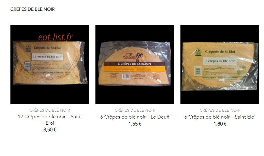 Crêperie Le Deuff — carte page 2