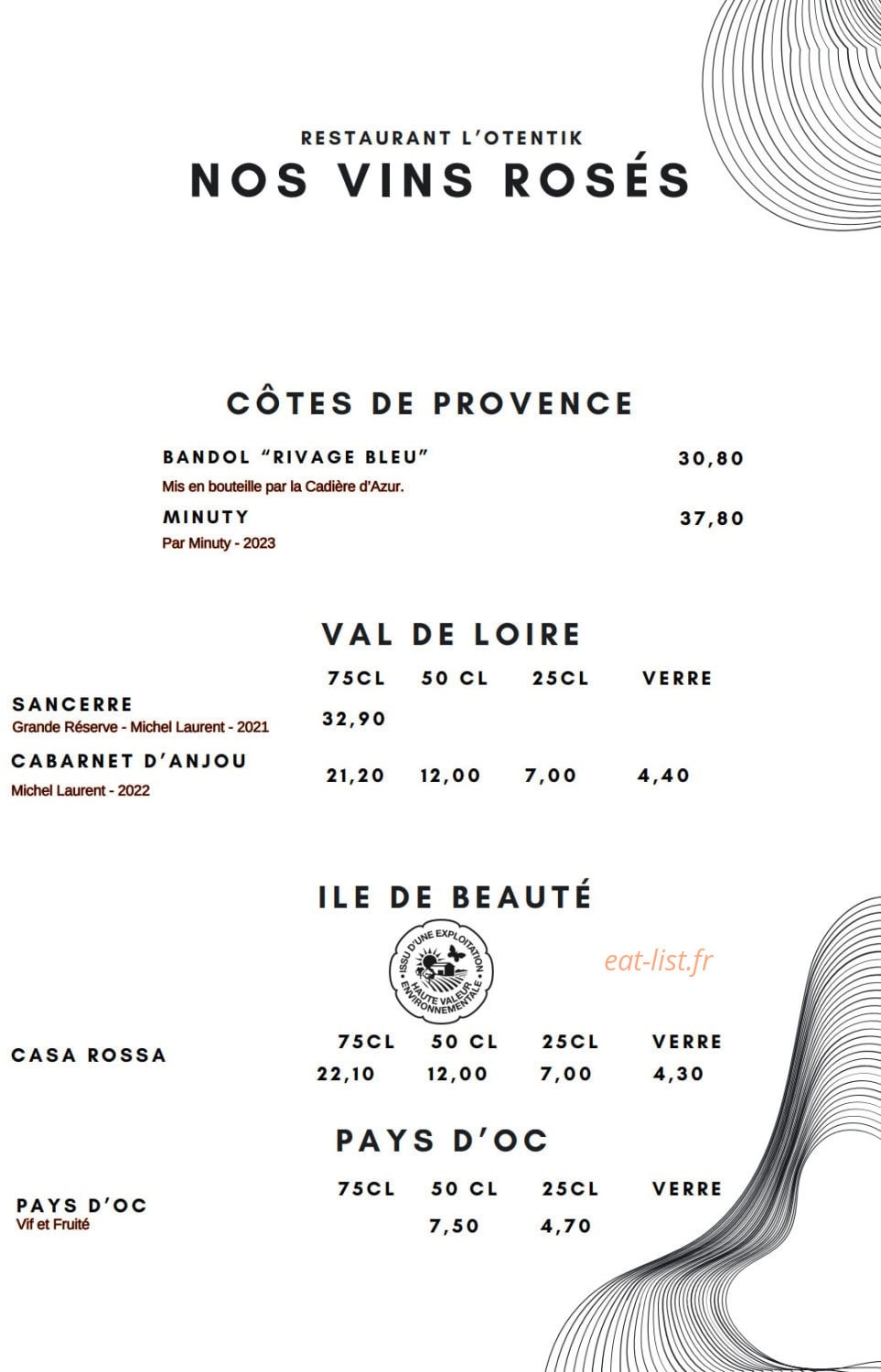 L’Otentik — carte page 6
