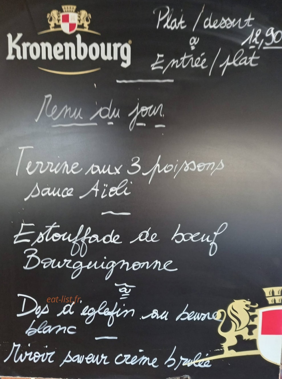 La Taverne — carte page 1