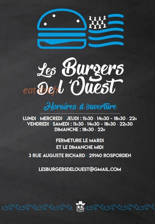 Les Burgers de l'Ouest — carte page 1