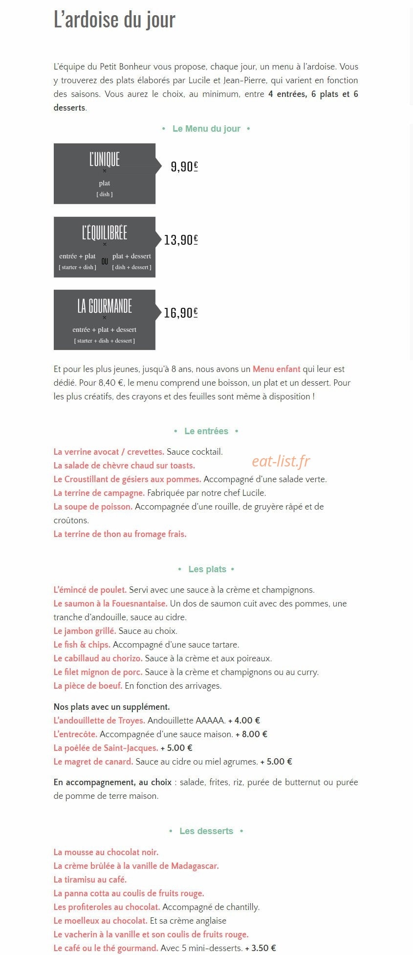 Au petit bonheur — carte page 1