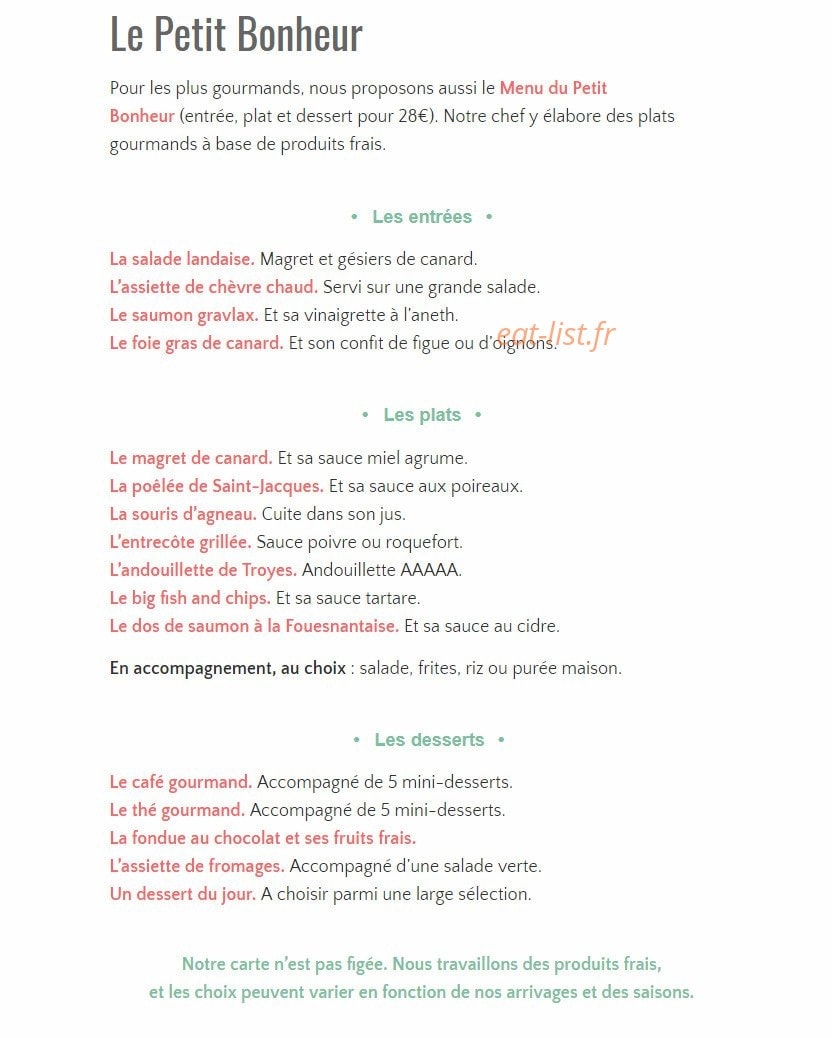 Au petit bonheur — carte page 2