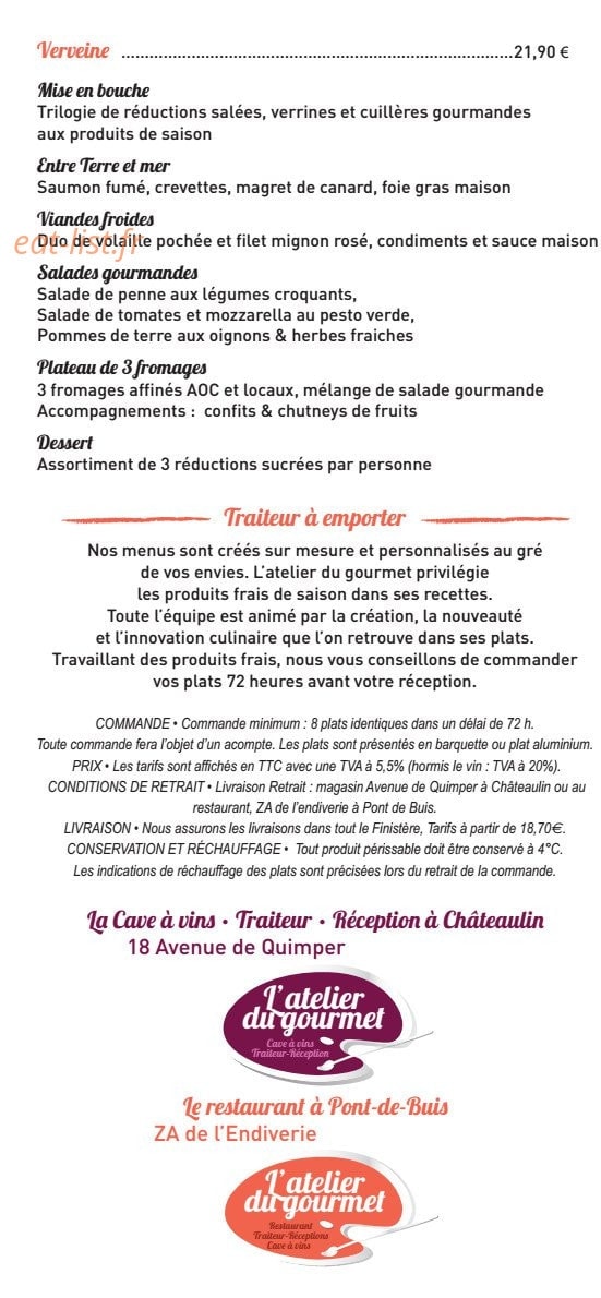 L'Atelier Du Gourmet — carte page 6