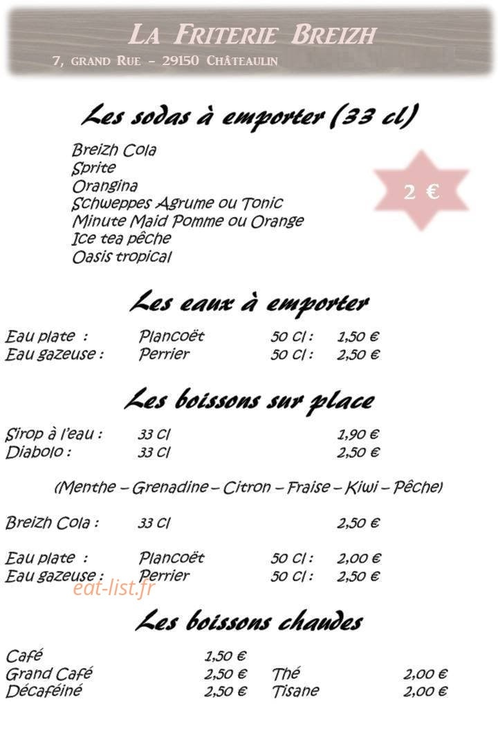 La Friterie Breizh — carte page 3