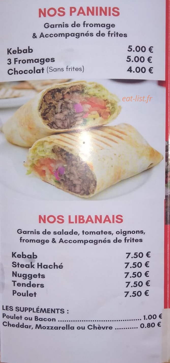 Océan Kebab — carte page 3