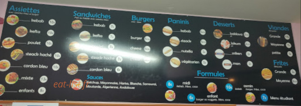 Asmin Kebab — carte page 1