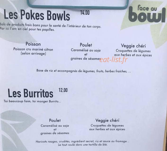 Face au Bowl — carte page 1