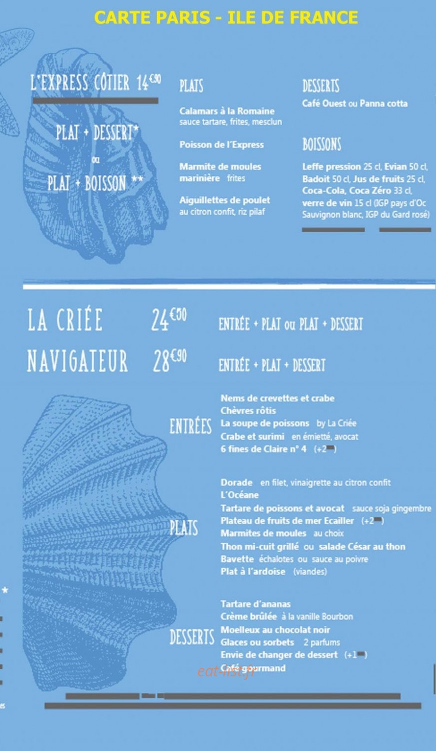 La Criée — carte page 1