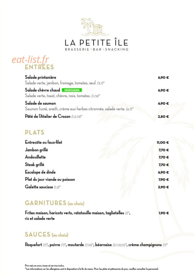 La Petite Île — carte page 1