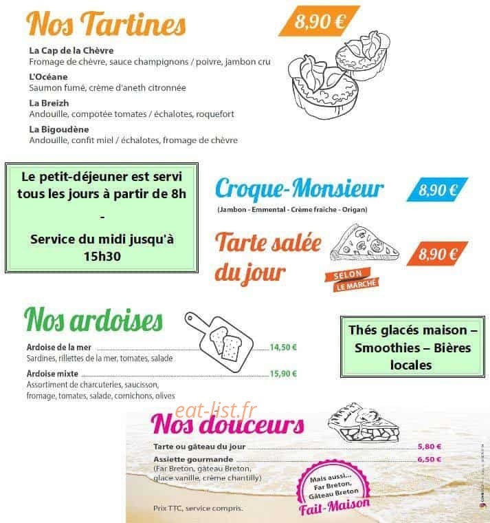 Le Café de la Baie — carte page 1