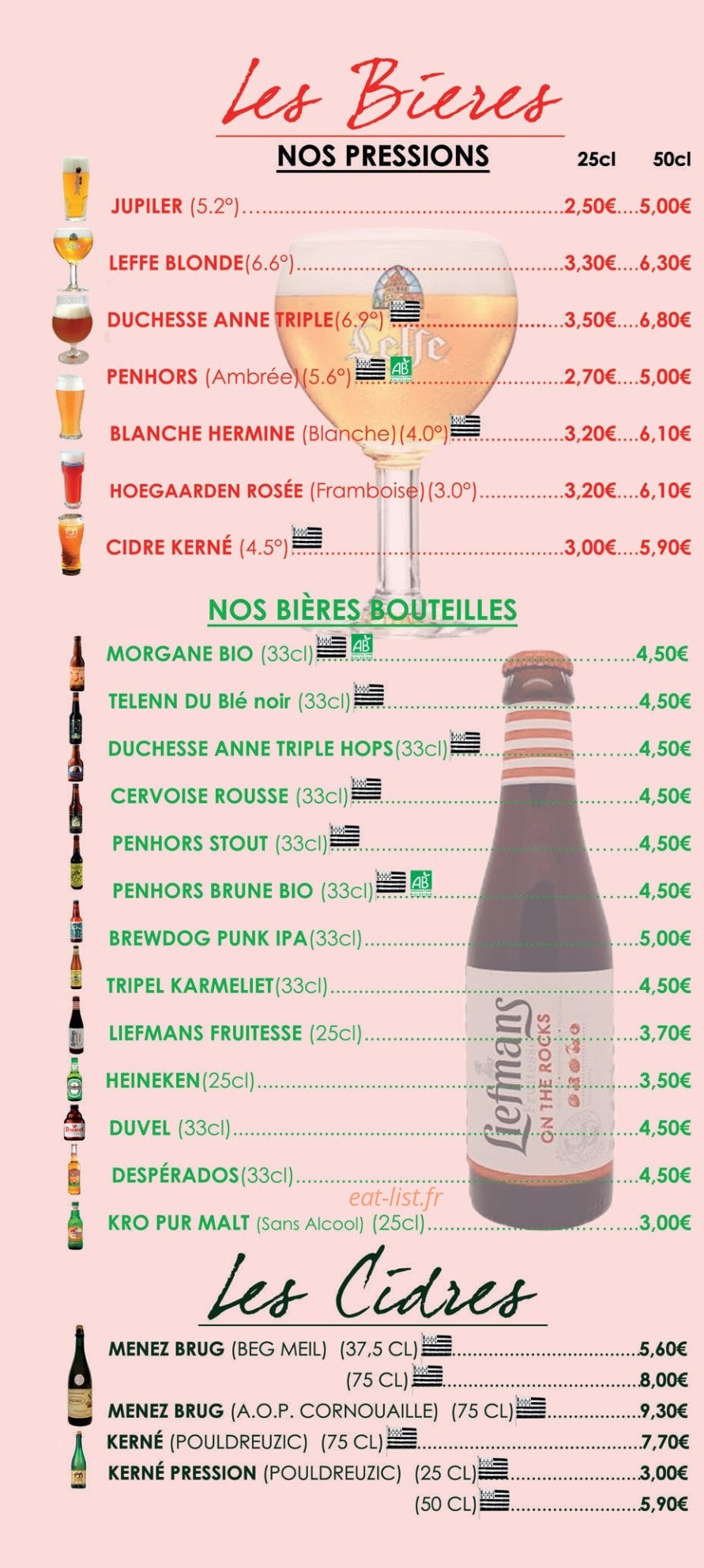 Crêperie de Kervastard — carte page 9