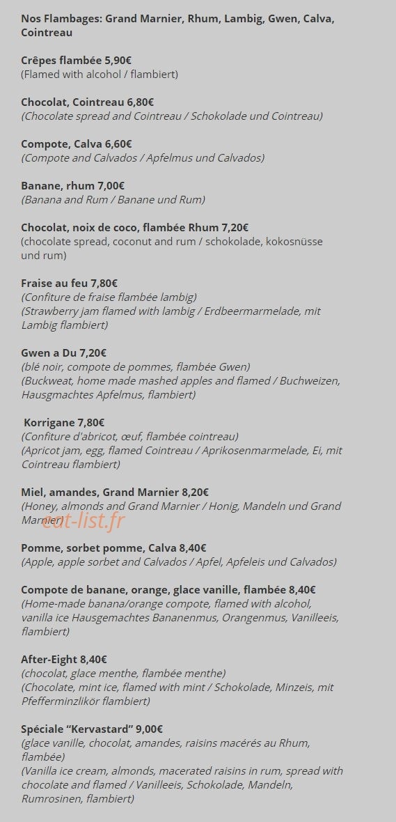 Crêperie de Kervastard — carte page 6