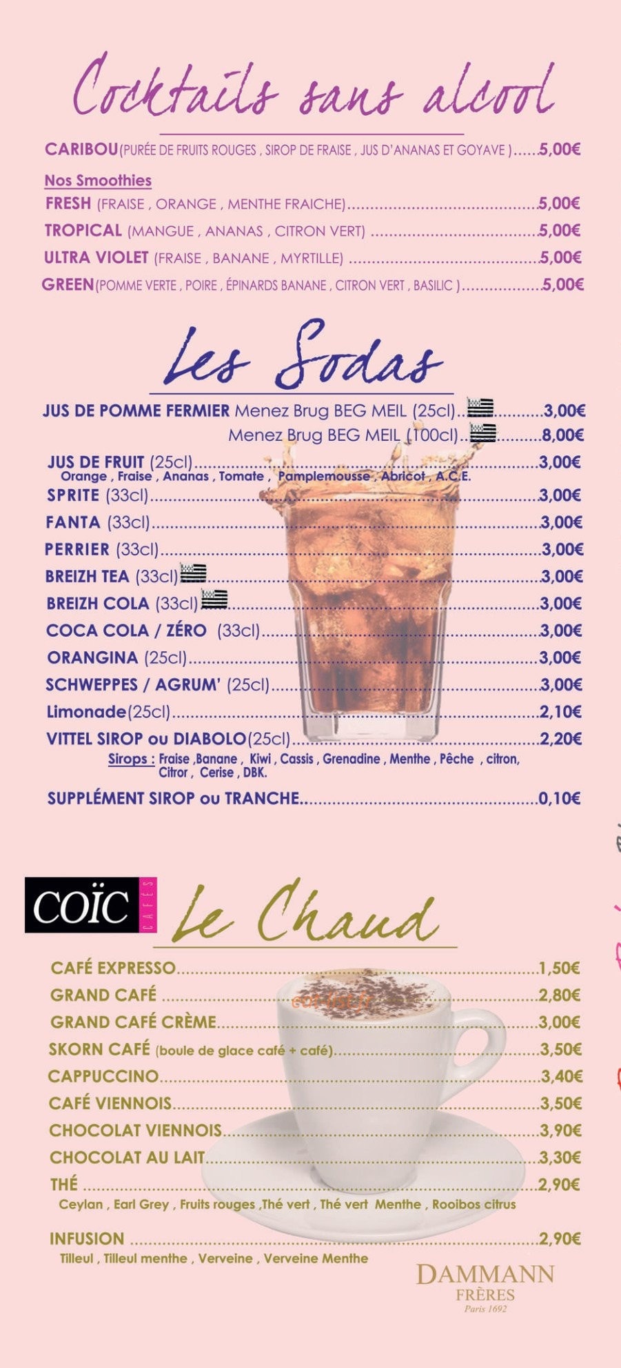 Crêperie de Kervastard — carte page 10
