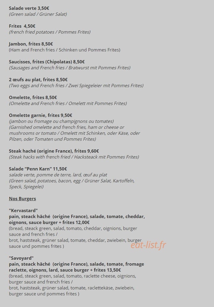 Crêperie de Kervastard — carte page 7