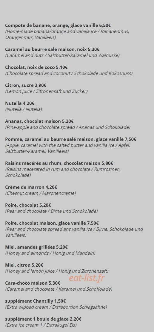 Crêperie de Kervastard — carte page 5