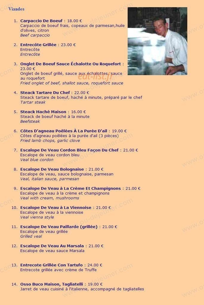 Chez Alain — carte page 3