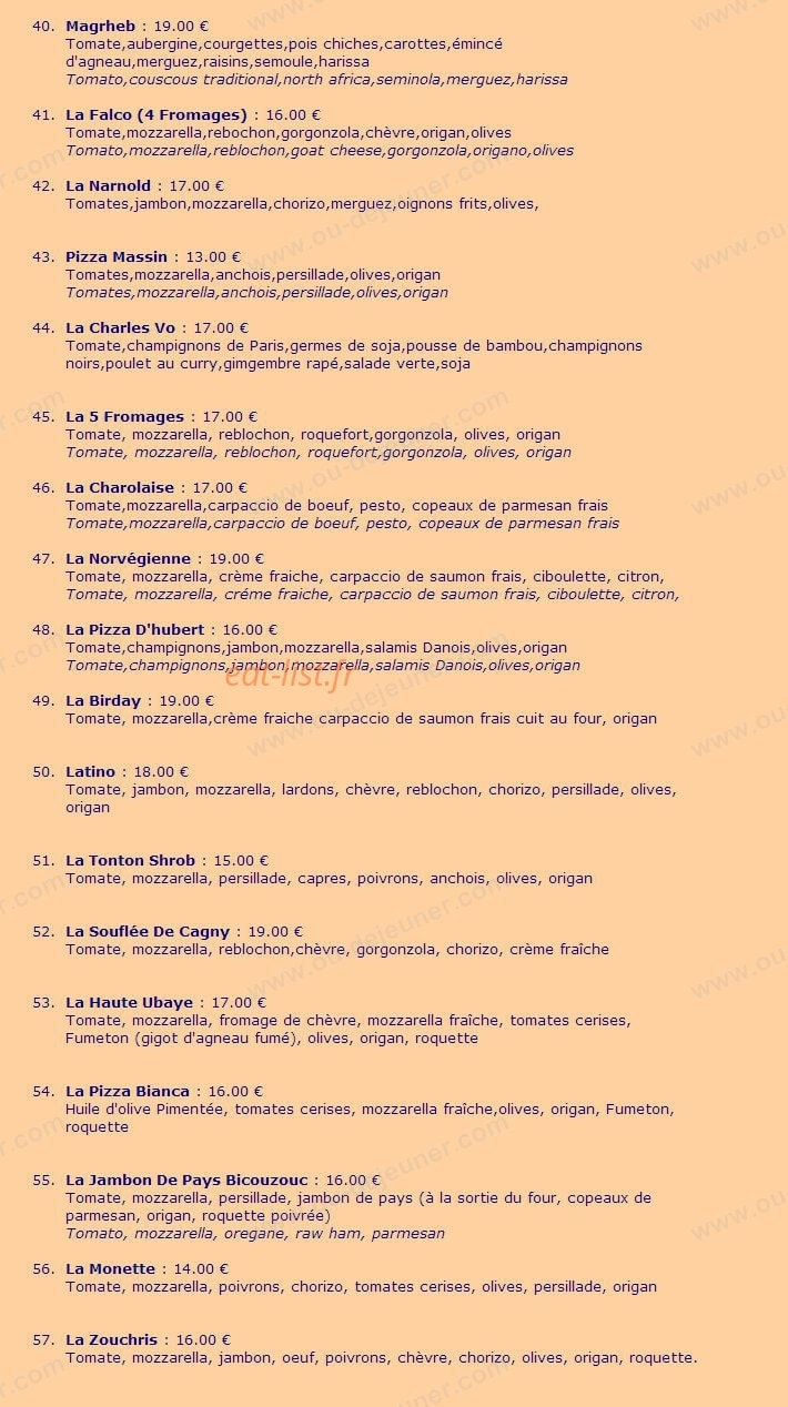 Chez Alain — carte page 6