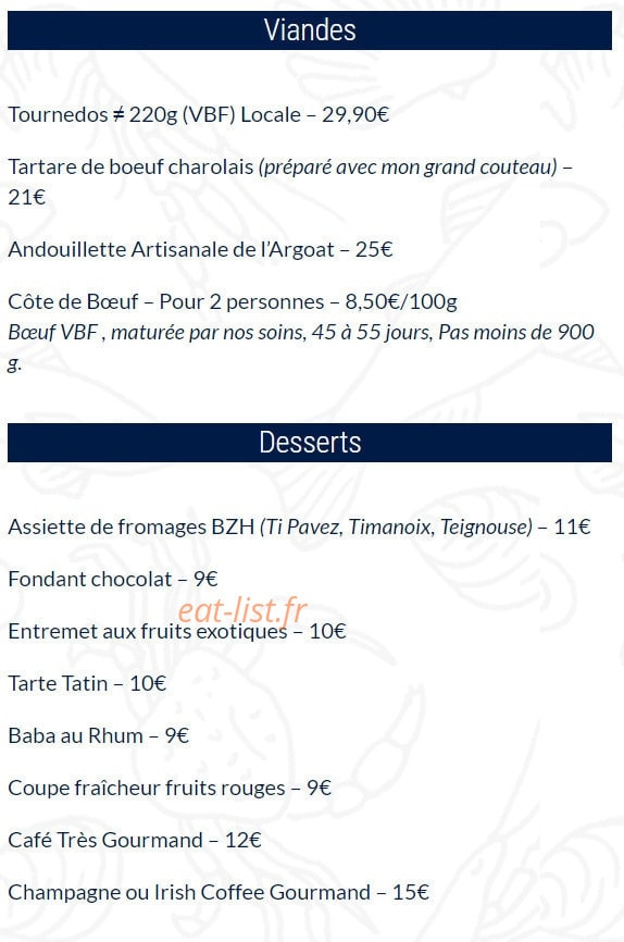 Chez Hubert — carte page 3