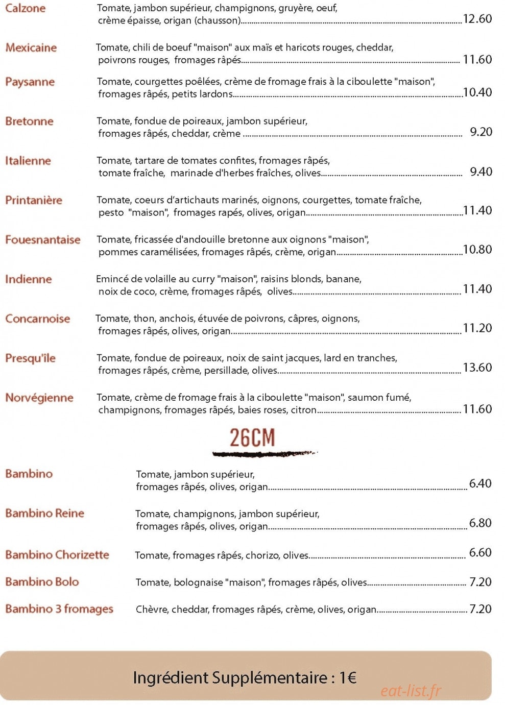 La Gourmand'Zza — carte page 2