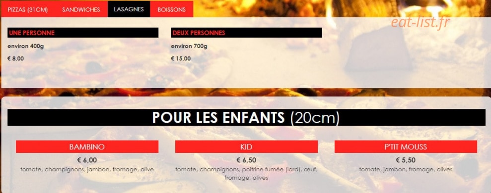 La Pizza — carte page 3