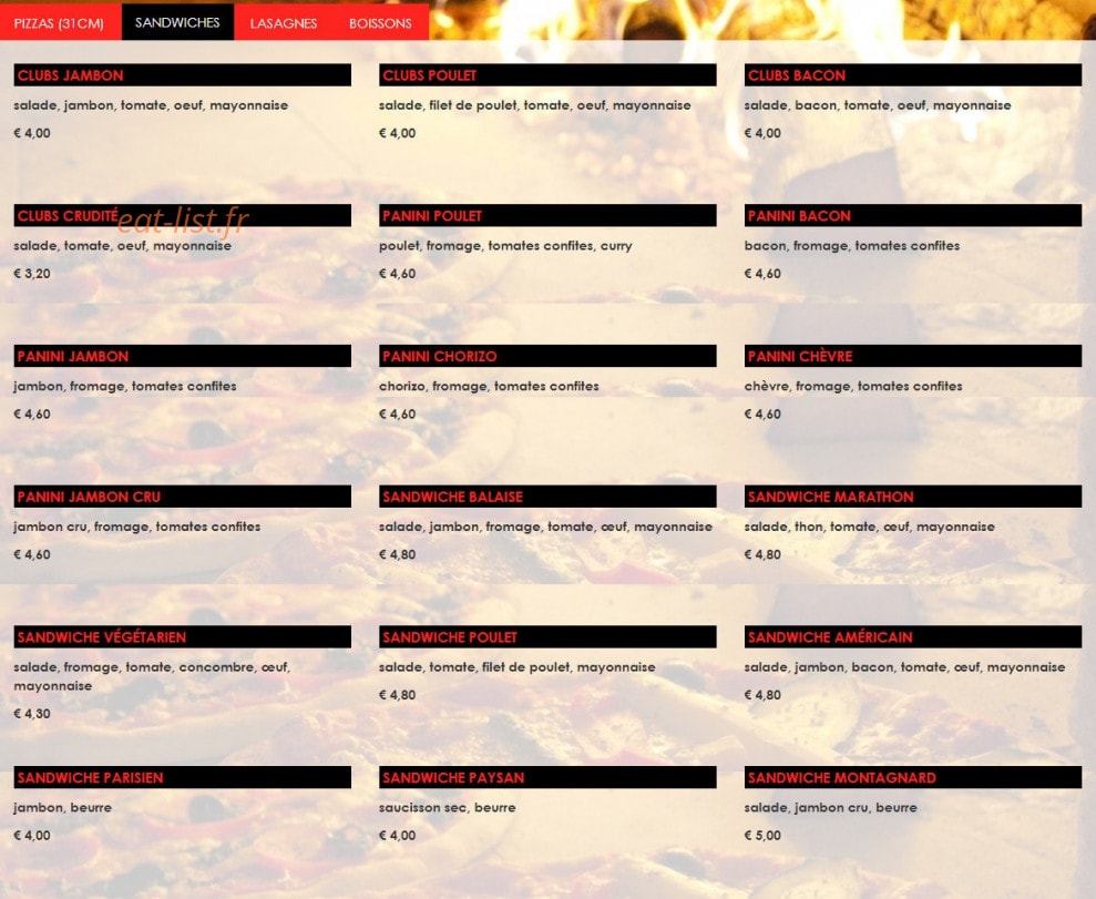 La Pizza — carte page 2
