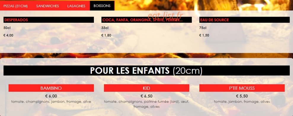 La Pizza — carte page 4