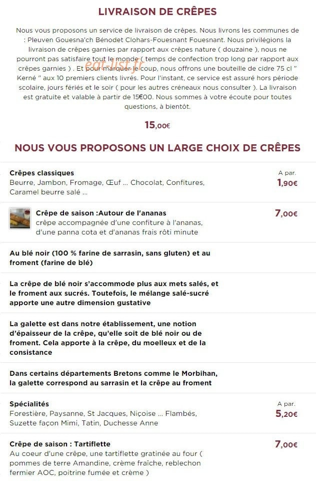 Chez mimi — carte page 1