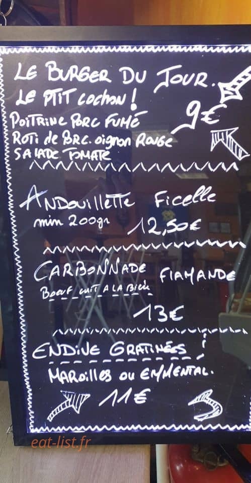 La Frite a Jo — carte page 1