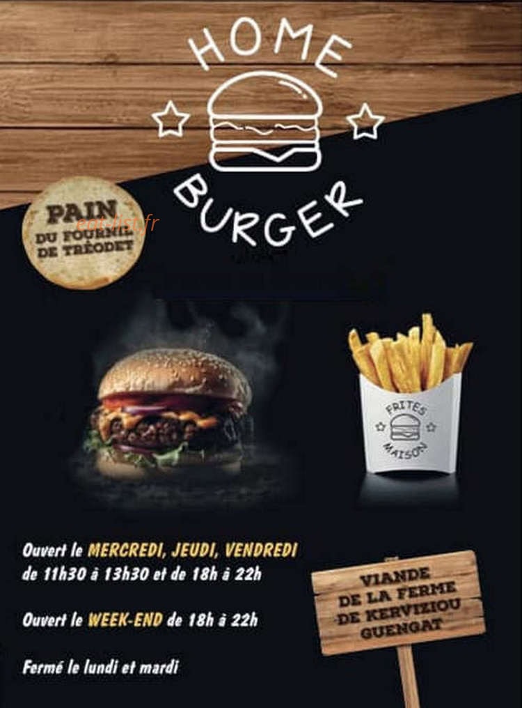 Home Burger — carte page 1