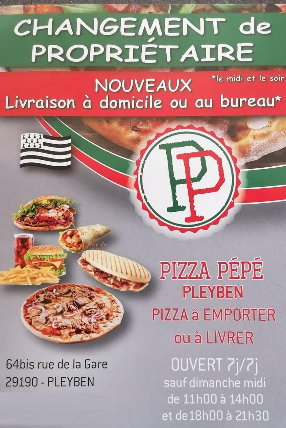 Pizza pépé — carte page 1