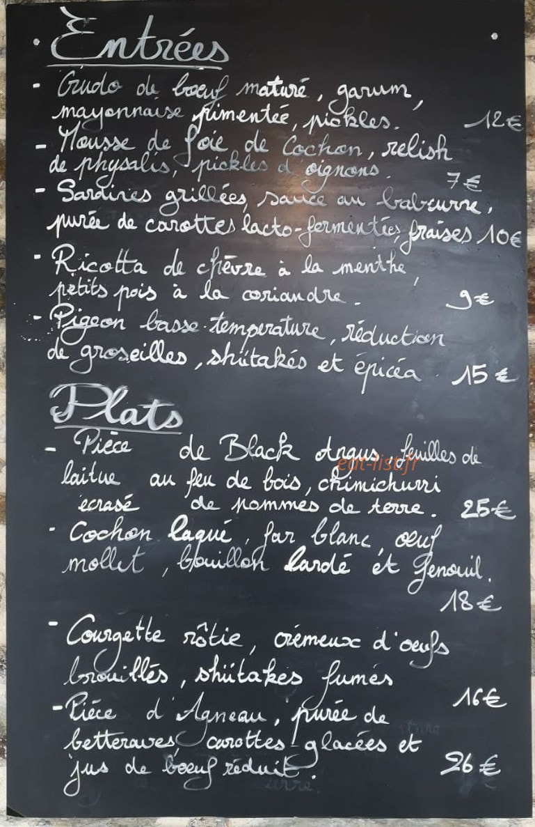 Auberge Du Menez — carte page 1