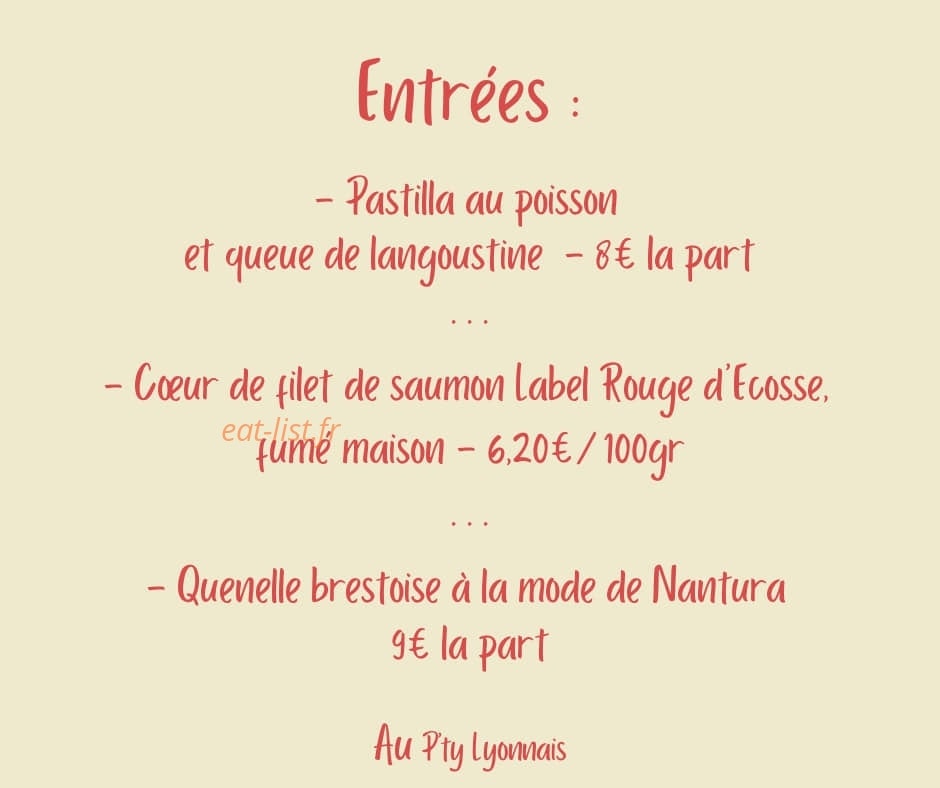 Au p’ty Lyonnais — carte page 1