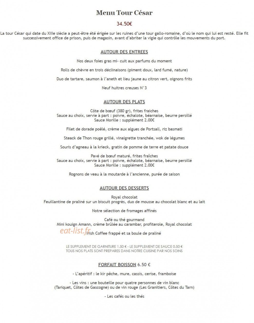 Aux Tours Du Chateau — carte page 9