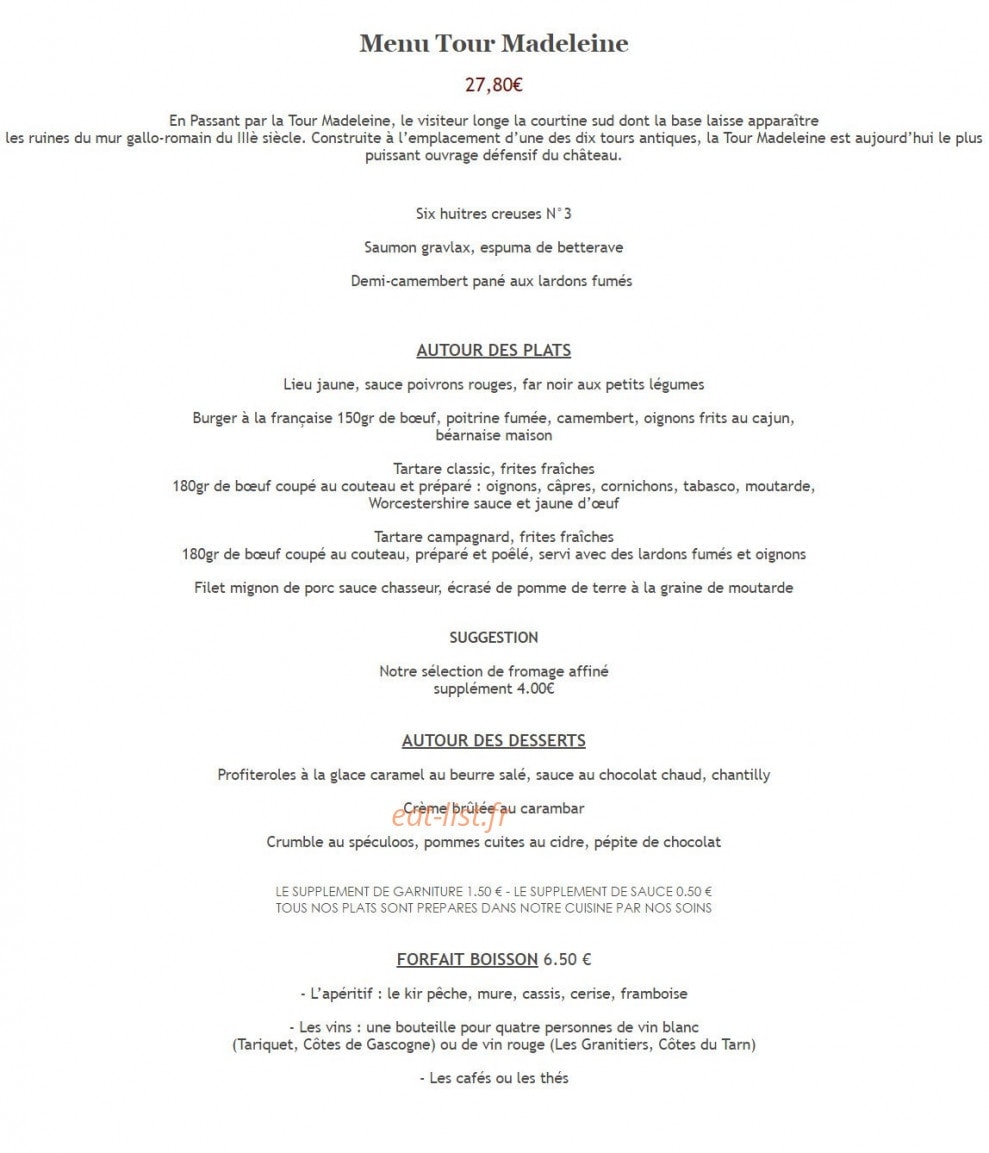 Aux Tours Du Chateau — carte page 8