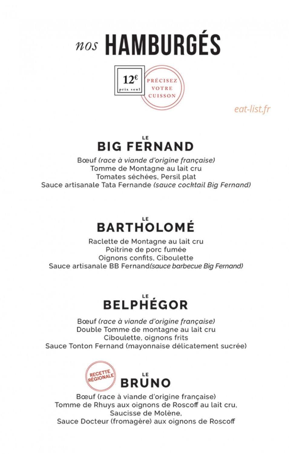 Big Fernand — carte page 1