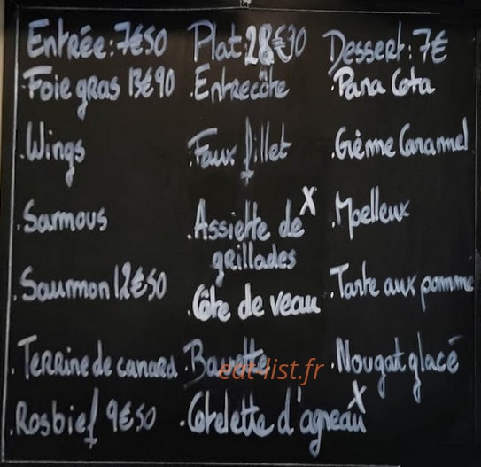 Bistrot Saint Louis — carte page 1