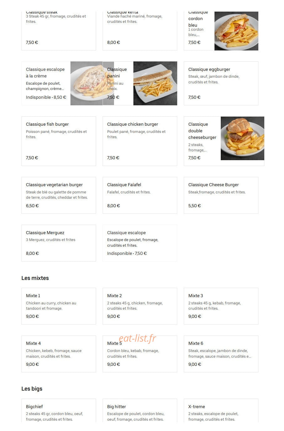 Brest Food — carte page 2